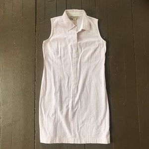 Vintage 90s pink plaid sleeveless midi dress